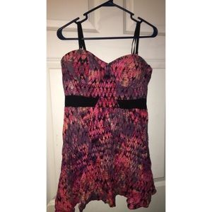 Long Pink Tank/Tube Top with Mesh Detail